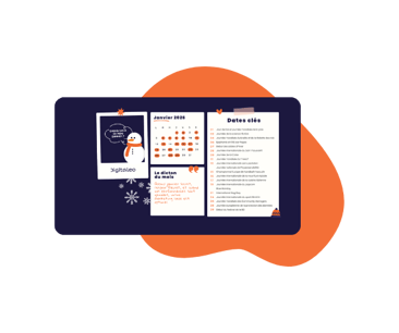 Fond d'écran calendrier marketing janvier 2026