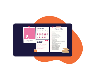 Fond d'écran février calendrier marketing